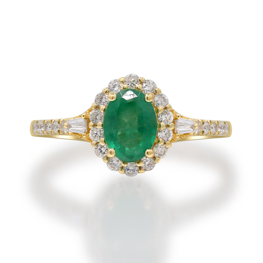 Golden Elegance 14K Yellow Gold Emerald Ring