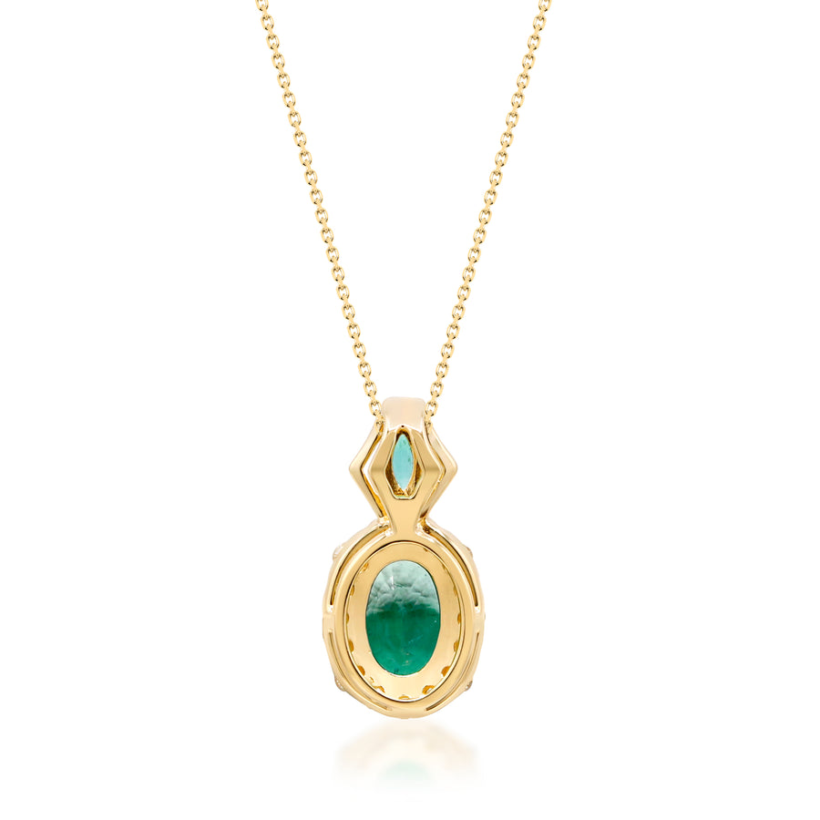 Maeve 14K Yellow Gold Oval-Cut Natural Zambian Emerald Pendant