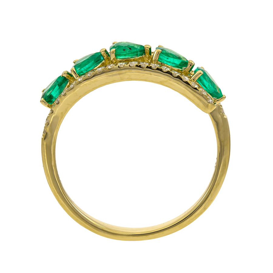 Amelia 10K Yellow Gold Pear-Cut Emerald Ring