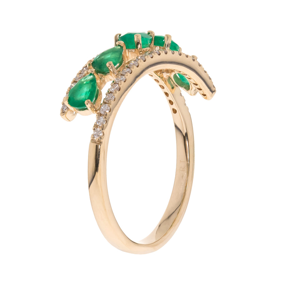 Amelia 10K Yellow Gold Pear-Cut Emerald Ring