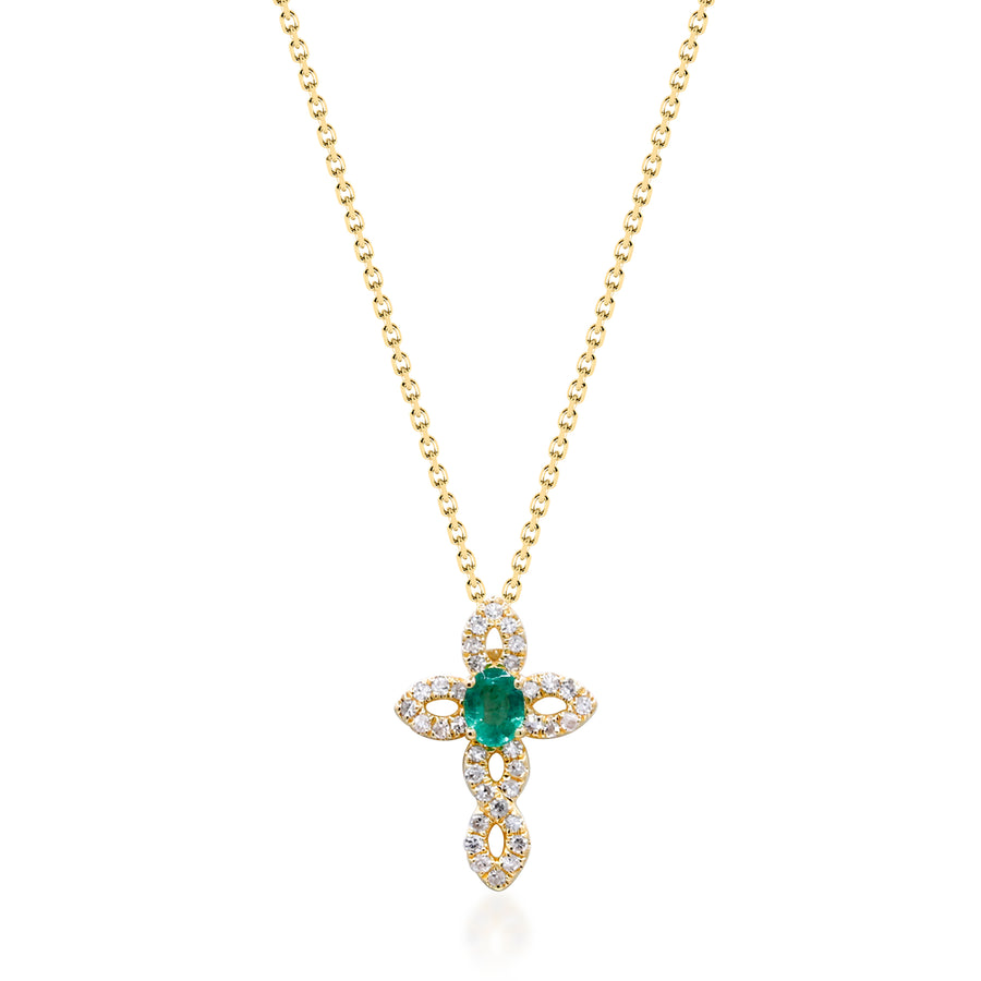 Aspen 14K Yellow Gold Oval-Cut Natural Zambian Emerald Pendant