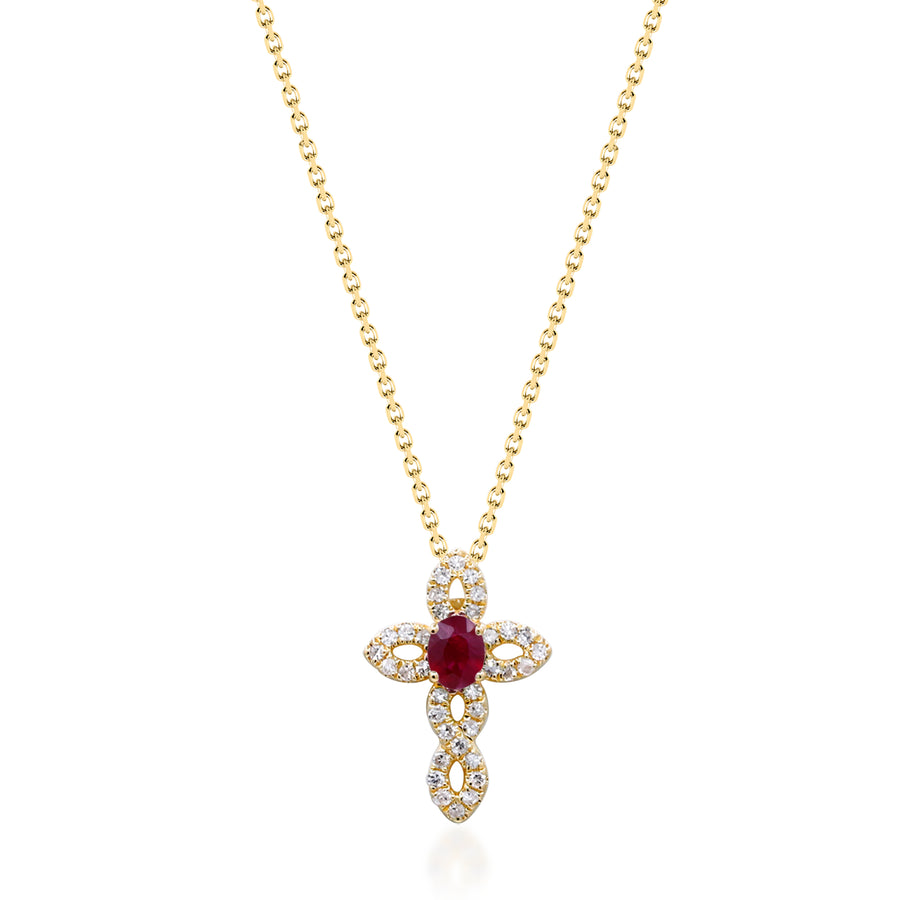 Winter 14K Yellow Gold Oval-Cut Mozambique Ruby Pendant