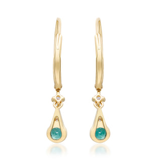 Elena 14K Yellow Gold Round-Cut Emerald Earrings