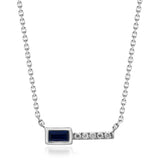Naomi 14K White Gold Baguette-Cut Blue Sapphire Necklace