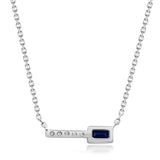 Naomi 14K White Gold Baguette-Cut Blue Sapphire Necklace