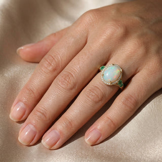 Maya 14K Yellow Gold Oval-Cut Ethiopian Opal Ring