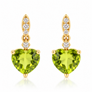 Valerie 14K Yellow Gold Heart-Cut Peridot Earrings