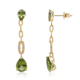 Valerie 14K Yellow Gold Pear-Cut Peridot Earrings