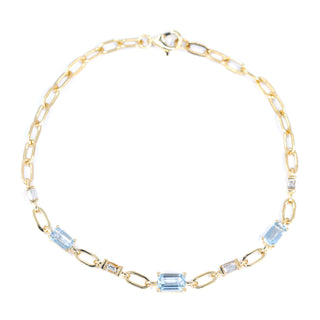Ruth 14K Yellow Gold Emerald-Cut Aquamarine Bracelet