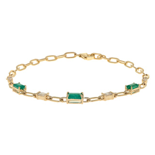 Ruth 14K Yellow Gold Emerald-Cut Emerald Bracelet
