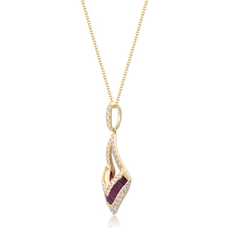 Willow 14K Yellow Gold Square-Cut Mozambique Ruby Pendant