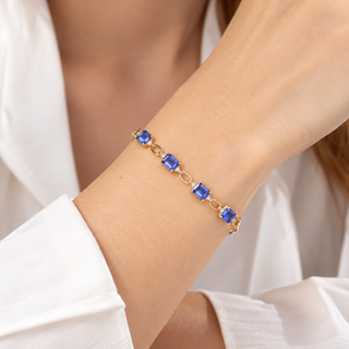 Ruth 14K Yellow Gold Emerald-Cut Tanzanite Bracelet