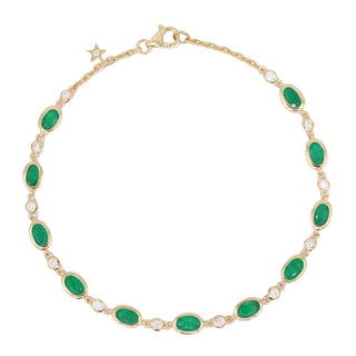 Ruth 14K Yellow Gold Oval-Cut Emerald Bracelet