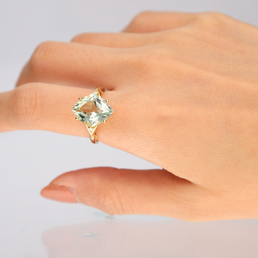 Felicity 10K Yellow Gold Marquise-Cut Green Brazilian Amethyst Ring