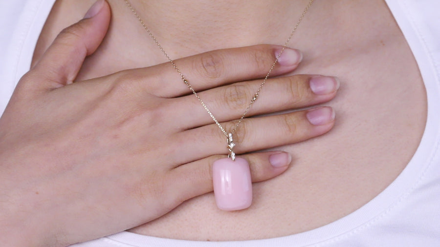 Cielo 14K Yellow Gold Cushion-Cut Pink Opal Ring