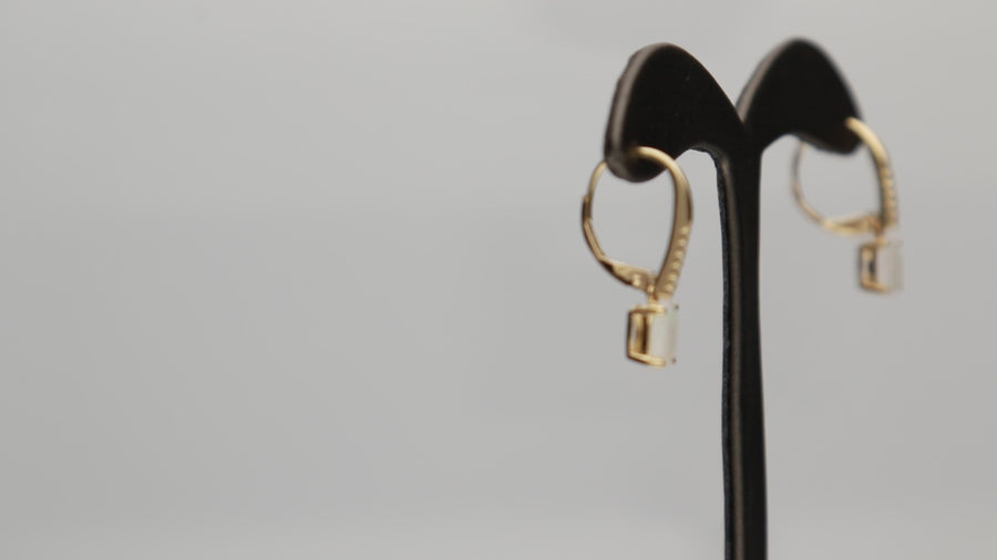 Arianna 14K Yellow Gold Oval-Cut Australian Opal Earring