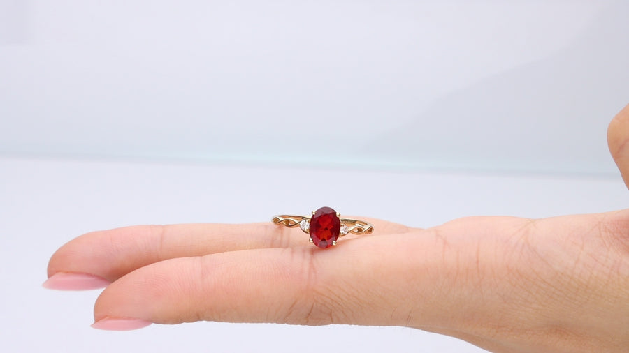 Abby 14K Yellow Gold Oval-Cut Mexican Fire Opal Ring