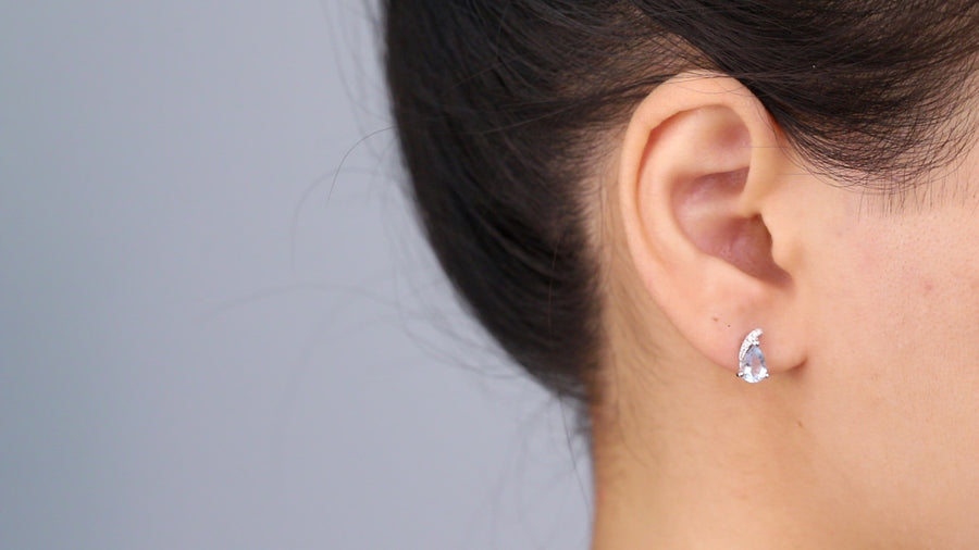 Allyson 14K White Gold Pear-Cut Brazilian Aquamarine Earring