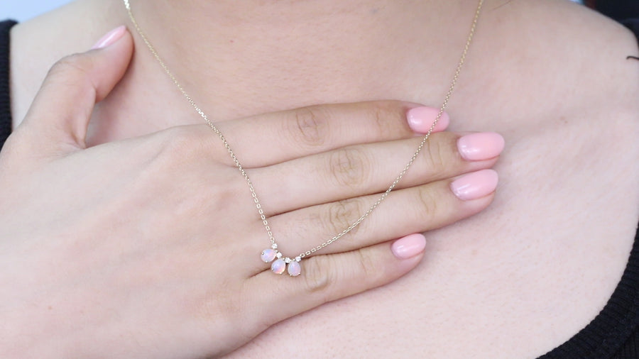 Ella 10K Yellow Gold Pear-Cut Opal Necklace