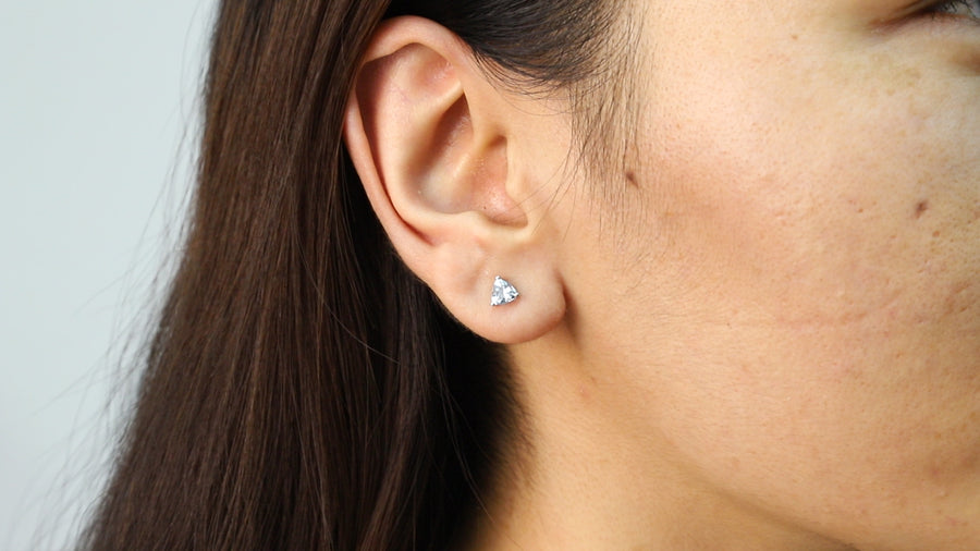 Gianna 14K White Gold Trillion-Cut Brazilian Aquamarine Earrings