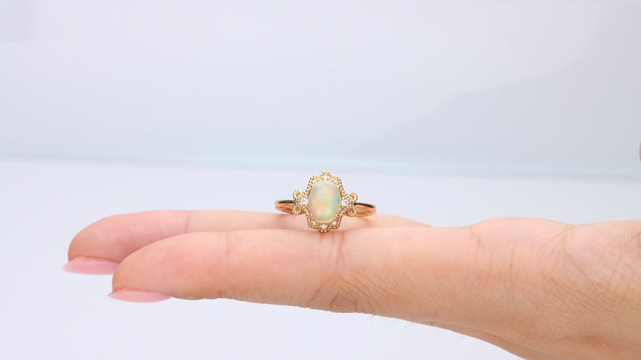 Aria 14K Yellow Gold Oval-cut African Opal Ring