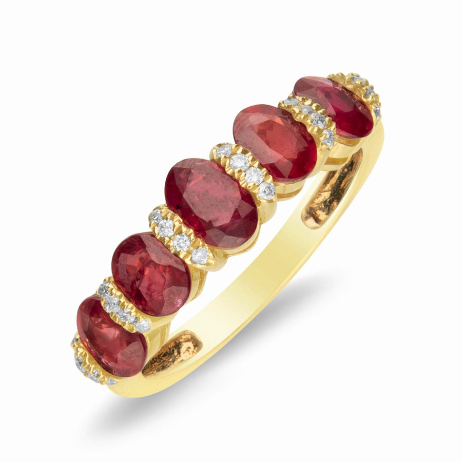Gia 14K Yellow Gold Oval-Cut Mozambique Ruby Ring