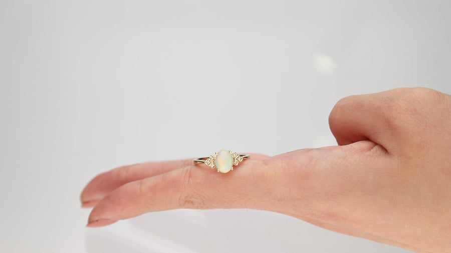 Rosalyn 14K Yellow Gold Oval-Cut Natural African Opal Ring