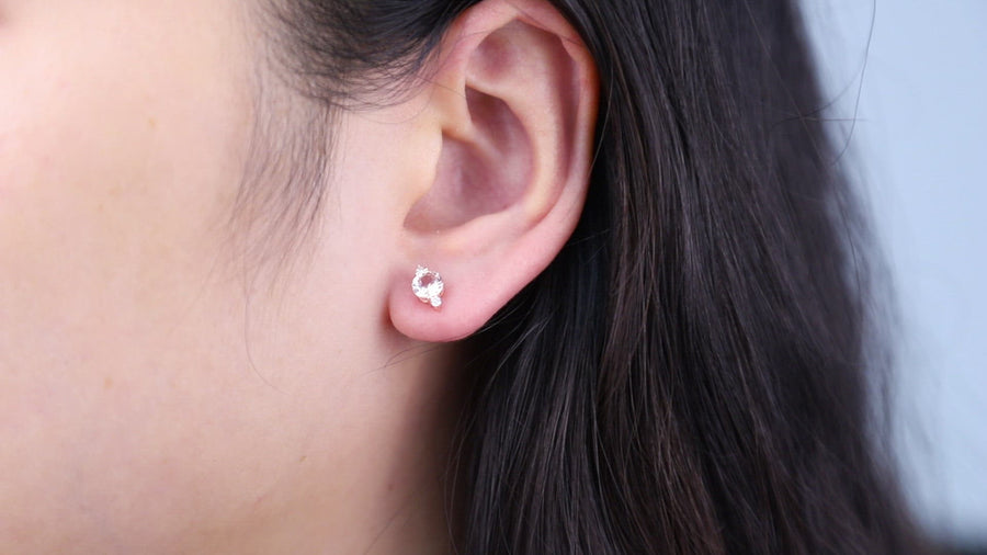 Eveleigh 10K Rose Gold Round-Cut Morganite Earring