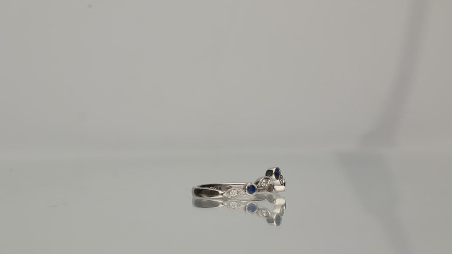 Addisyn 14K White Gold Round-Cut Blue Sapphire Ring