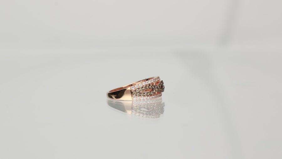 Claire 14K Rose Gold Round-Cut Brown Diamond Ring