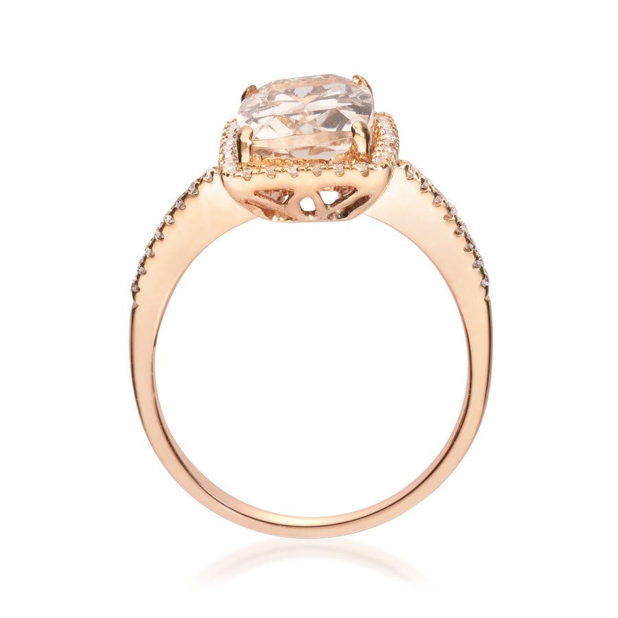 Janiyah 10K Rose Gold Cushion-Cut Morganite Ring