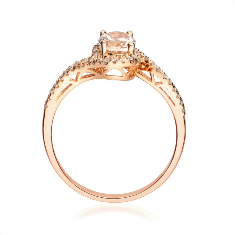 Miriam 10K Rose Gold Oval-Cut Morganite Ring