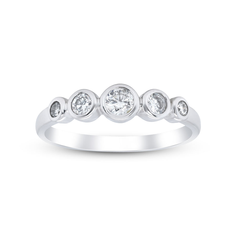 Daisy 14K White Gold Round-Cut White Diamond Ring