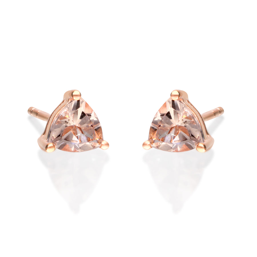 Dallas 14K Rose Gold Trillion -Cut Morganite Earring