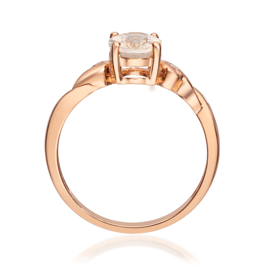 Nina 10K Rose Gold Oval-Cut Madagascar Morganite Ring