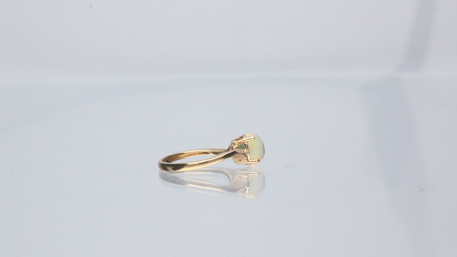 Austyn 10K Yellow Gold Oval-Cut Natural African Opal Ring