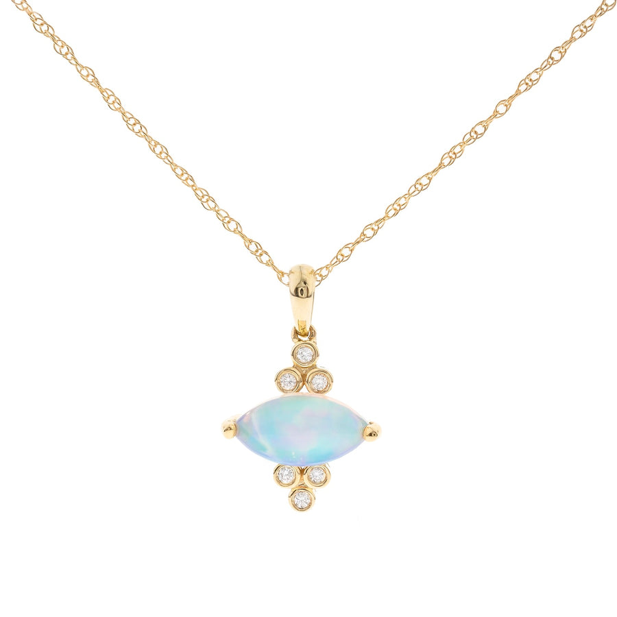 Soleil 10K Yellow Gold Marquise-Cut Natural African Opal Pendant