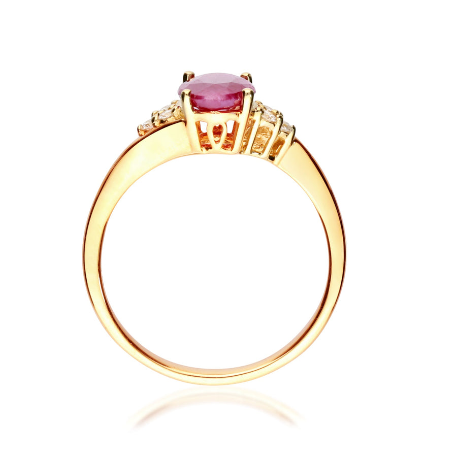 Carolyn 10K Yellow Gold Oval-Cut Mozambique Ruby Ring