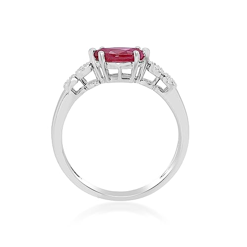 Abigail 18K White Gold Marquise-Cut Mozambique Ruby Ring