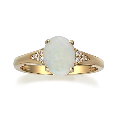 Brylee 10K Yellow Gold Oval-Cut Natural African Opal Ring