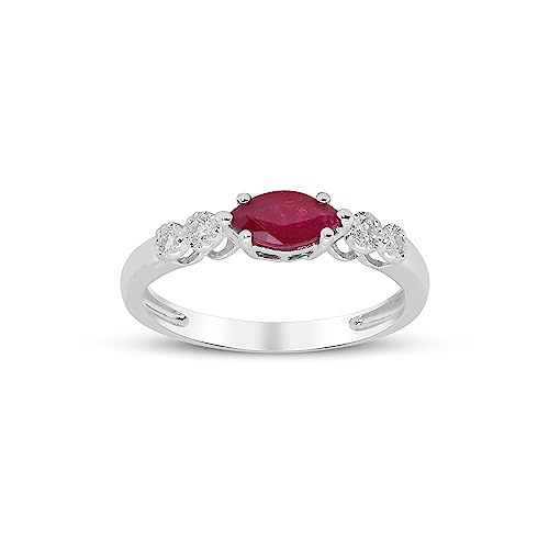 Abigail 18K White Gold Marquise-Cut Mozambique Ruby Ring
