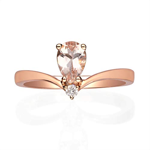 Kylie 10K Rose Gold Pear-Cut Madagascar Morganite Ring