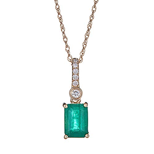 Anahi 10K Yellow Gold Emerald-Cut Natural Zambian Emerald Pendant