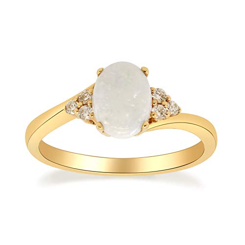 Ayleen 10K Yellow Gold Oval-Cut Natural African Opal Ring