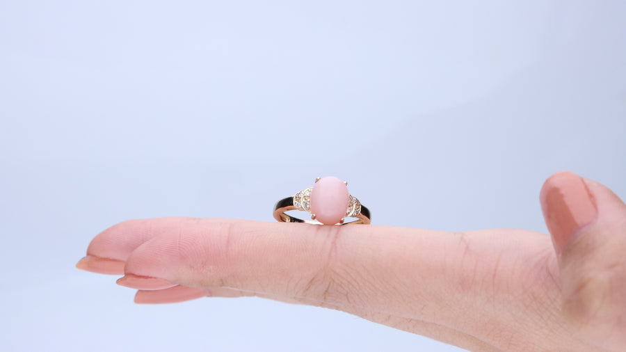 Tatiana 14K Yellow Gold Oval-Cut Pink Opal Ring