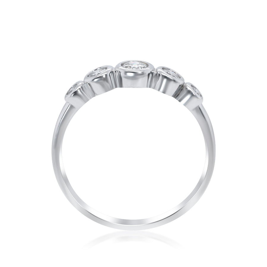 Daisy 14K White Gold Round-Cut White Diamond Ring