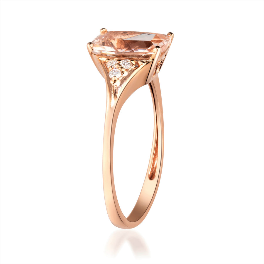 Elyse 14K Rose Gold Cushion-Cut Madagascar Morganite Ring