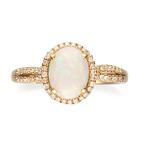 Alani 10K Yellow Gold Oval-Cut Natural African Opal Ring