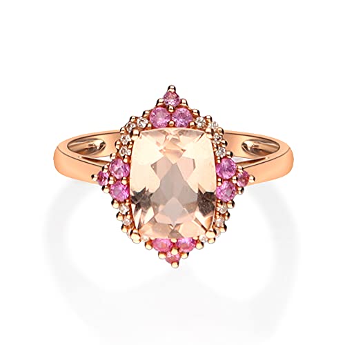Estrella 14K Rose Gold Emerald-Cut Madagascar Morganite Ring