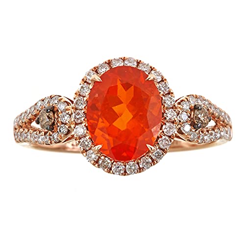 Ana 14K Yellow Gold Oval-Cut Mexican Fire Opal Ring